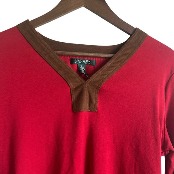Ralph Lauren RLR‎ Women Tunic Top L Red Cotton Preppy Western Cowgirl Classic - Picture 7 of 7